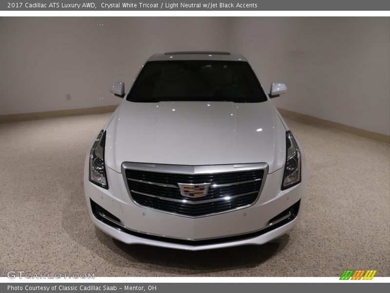 Crystal White Tricoat / Light Neutral w/Jet Black Accents 2017 Cadillac ATS Luxury AWD