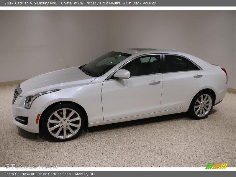 Crystal White Tricoat / Light Neutral w/Jet Black Accents 2017 Cadillac ATS Luxury AWD