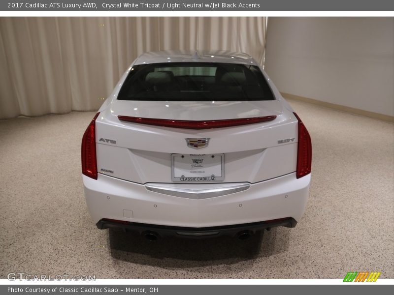 Crystal White Tricoat / Light Neutral w/Jet Black Accents 2017 Cadillac ATS Luxury AWD