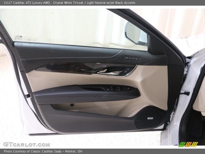 Crystal White Tricoat / Light Neutral w/Jet Black Accents 2017 Cadillac ATS Luxury AWD