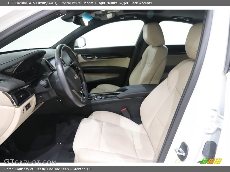 Crystal White Tricoat / Light Neutral w/Jet Black Accents 2017 Cadillac ATS Luxury AWD