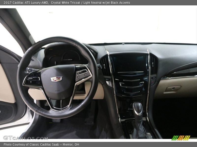 Crystal White Tricoat / Light Neutral w/Jet Black Accents 2017 Cadillac ATS Luxury AWD