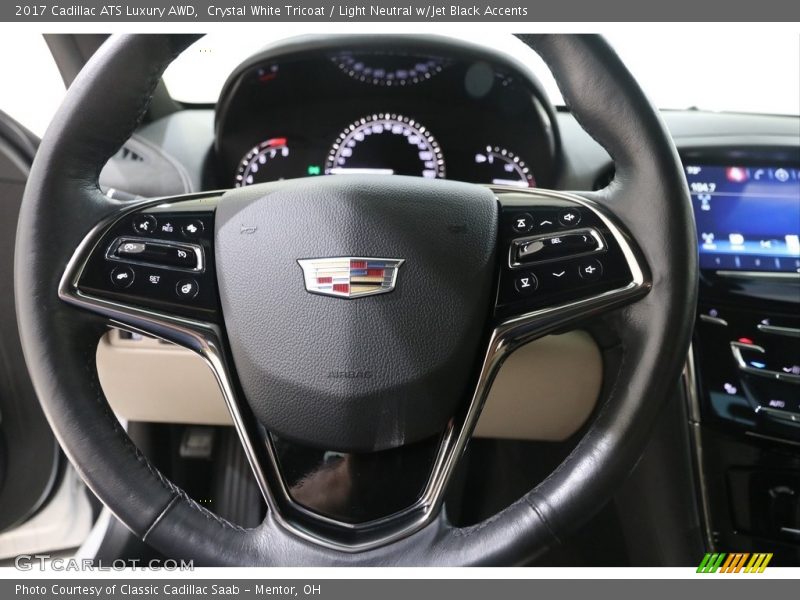 Crystal White Tricoat / Light Neutral w/Jet Black Accents 2017 Cadillac ATS Luxury AWD
