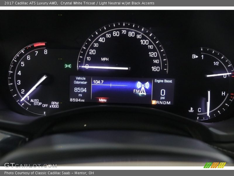 Crystal White Tricoat / Light Neutral w/Jet Black Accents 2017 Cadillac ATS Luxury AWD