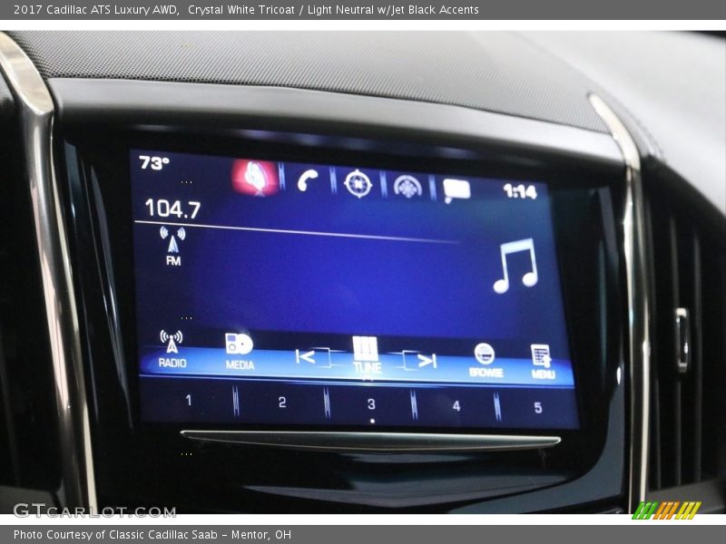 Crystal White Tricoat / Light Neutral w/Jet Black Accents 2017 Cadillac ATS Luxury AWD