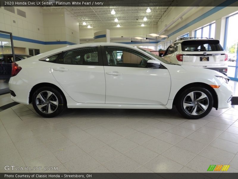 Platinum White Pearl / Ivory 2020 Honda Civic LX Sedan
