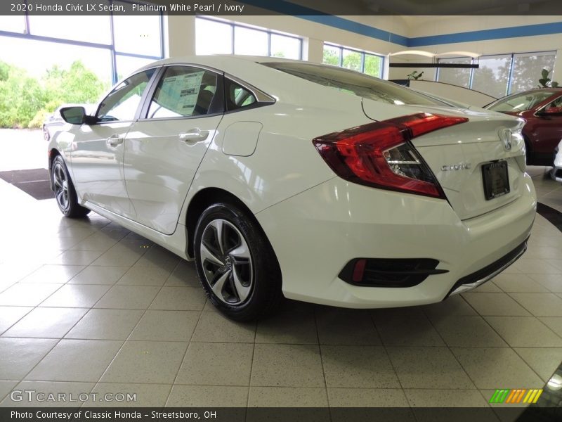 Platinum White Pearl / Ivory 2020 Honda Civic LX Sedan
