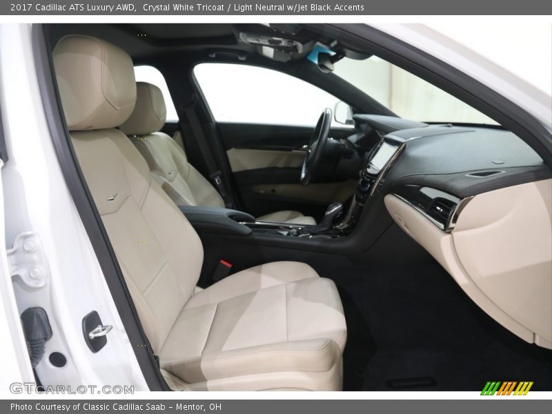Crystal White Tricoat / Light Neutral w/Jet Black Accents 2017 Cadillac ATS Luxury AWD