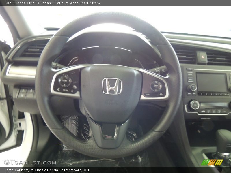 Platinum White Pearl / Ivory 2020 Honda Civic LX Sedan