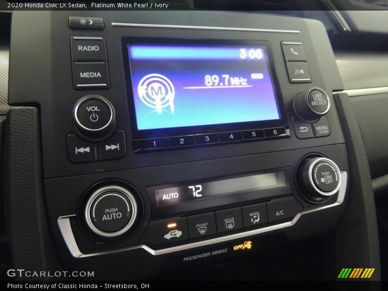 Platinum White Pearl / Ivory 2020 Honda Civic LX Sedan
