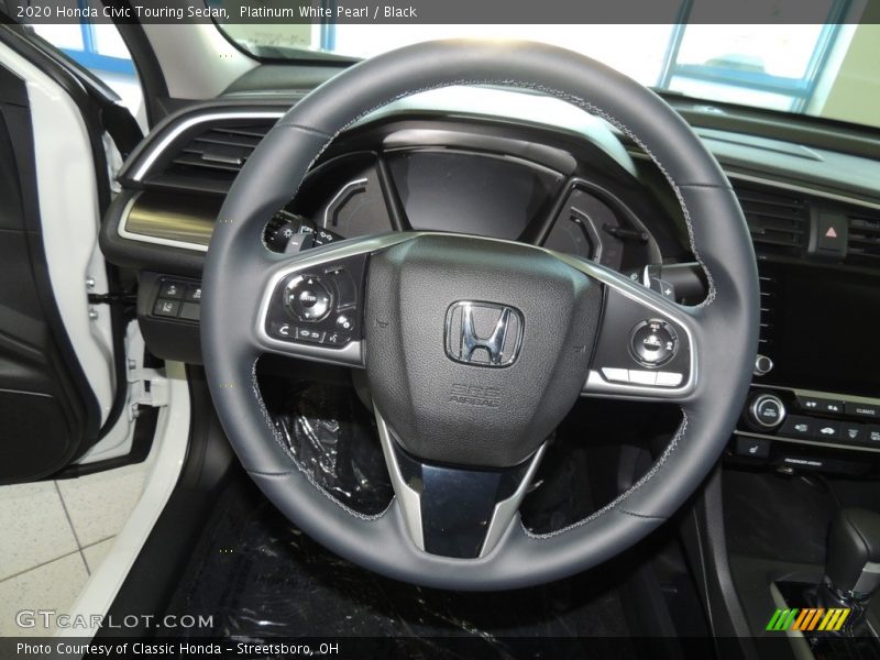 Platinum White Pearl / Black 2020 Honda Civic Touring Sedan