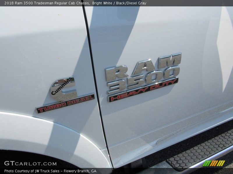Bright White / Black/Diesel Gray 2018 Ram 3500 Tradesman Regular Cab Chassis