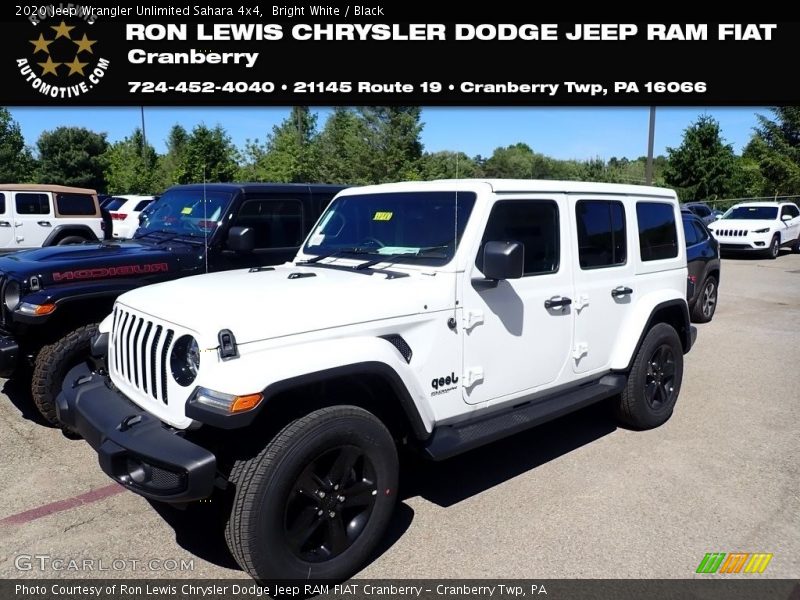 Bright White / Black 2020 Jeep Wrangler Unlimited Sahara 4x4