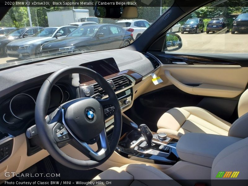 Black Sapphire Metallic / Canberra Beige/Black 2020 BMW X3 xDrive30i