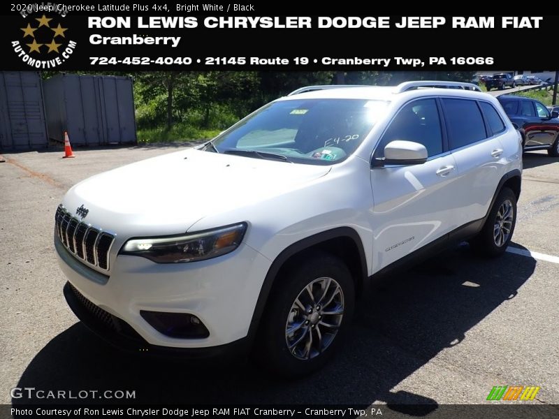 Bright White / Black 2020 Jeep Cherokee Latitude Plus 4x4