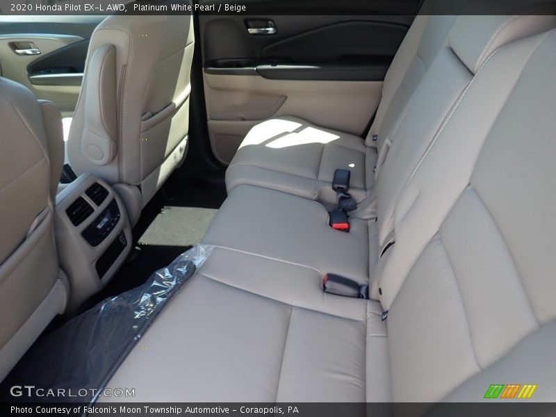 Platinum White Pearl / Beige 2020 Honda Pilot EX-L AWD