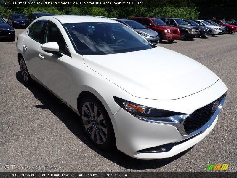 Snowflake White Pearl Mica / Black 2020 Mazda MAZDA3 Preferred Sedan AWD
