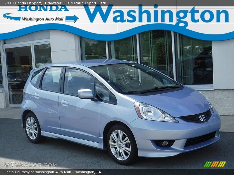 Tidewater Blue Metallic / Sport Black 2010 Honda Fit Sport