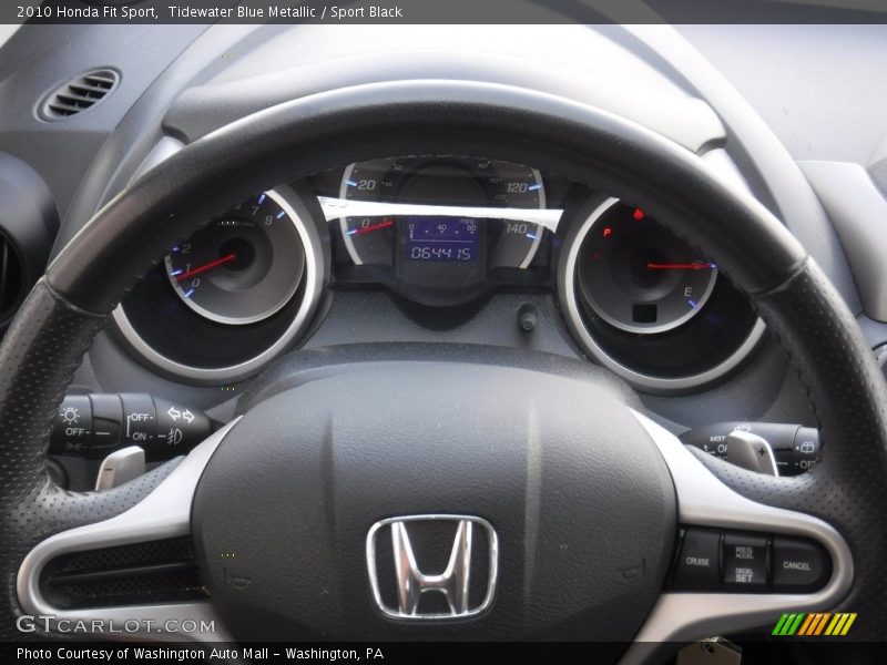 Tidewater Blue Metallic / Sport Black 2010 Honda Fit Sport