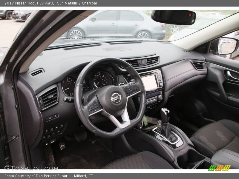 Gun Metallic / Charcoal 2017 Nissan Rogue SV AWD