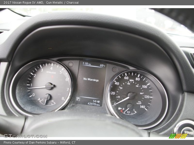 Gun Metallic / Charcoal 2017 Nissan Rogue SV AWD