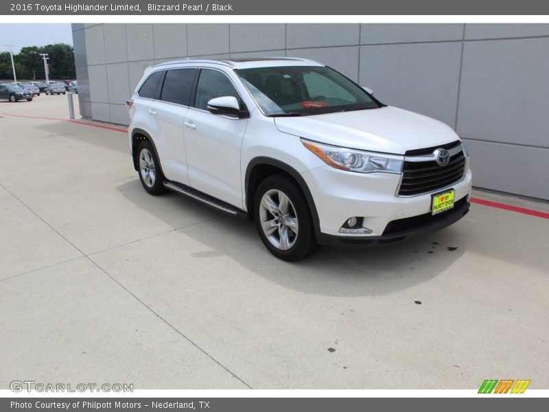 Blizzard Pearl / Black 2016 Toyota Highlander Limited