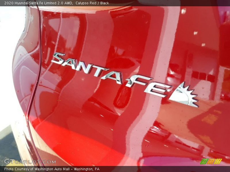 Calypso Red / Black 2020 Hyundai Santa Fe Limited 2.0 AWD