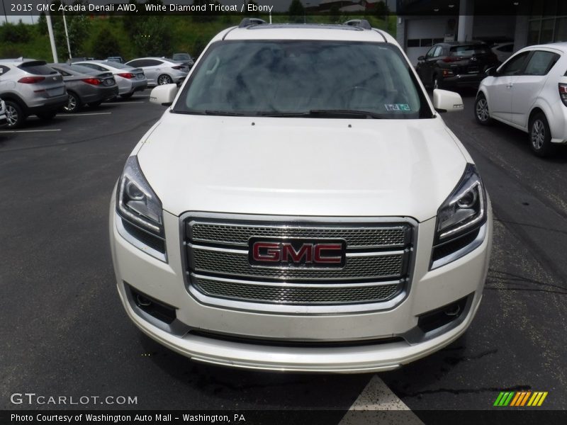 White Diamond Tricoat / Ebony 2015 GMC Acadia Denali AWD