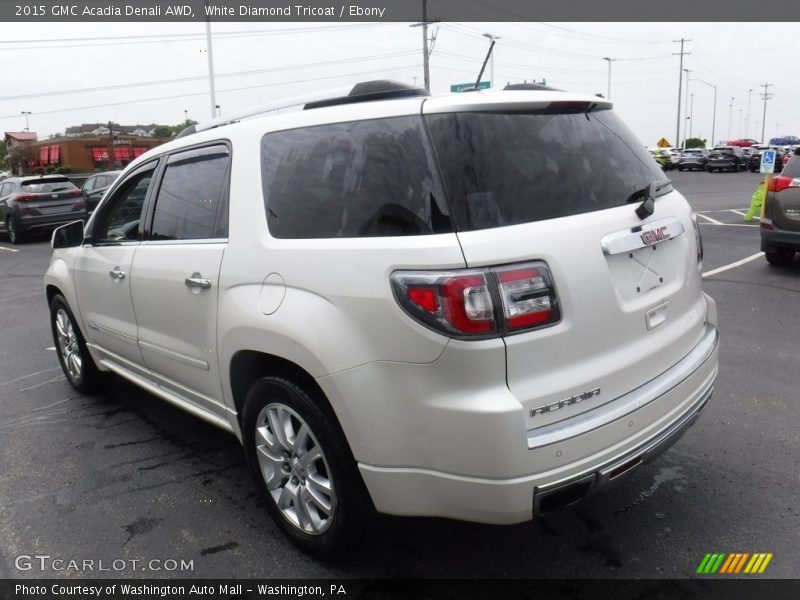 White Diamond Tricoat / Ebony 2015 GMC Acadia Denali AWD