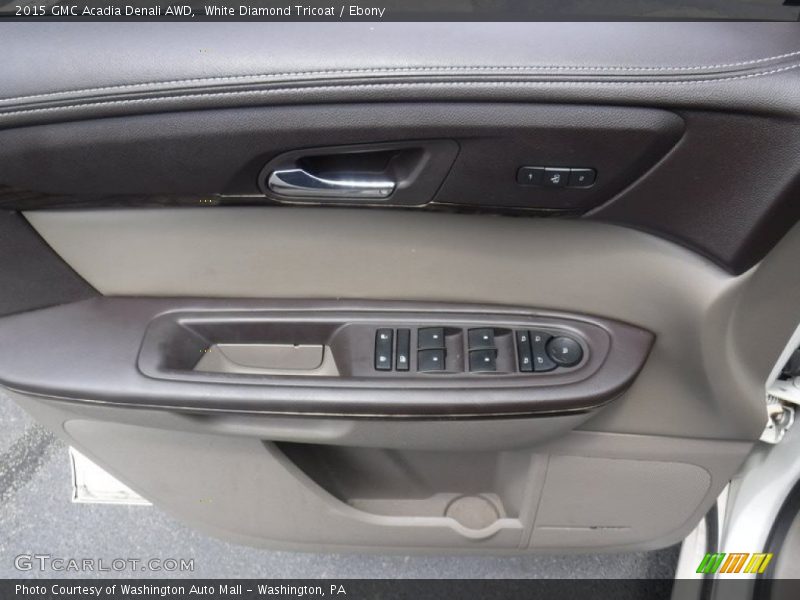 White Diamond Tricoat / Ebony 2015 GMC Acadia Denali AWD
