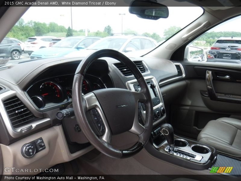 White Diamond Tricoat / Ebony 2015 GMC Acadia Denali AWD