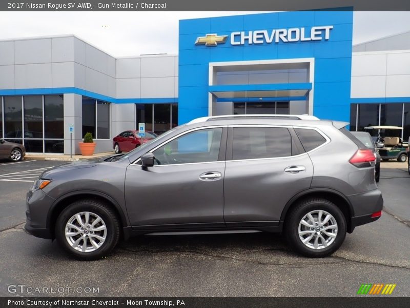 Gun Metallic / Charcoal 2017 Nissan Rogue SV AWD