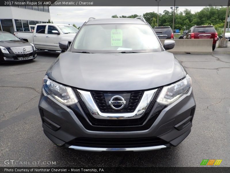 Gun Metallic / Charcoal 2017 Nissan Rogue SV AWD