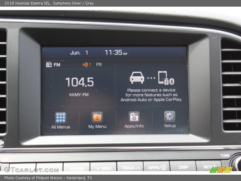 Symphony Silver / Gray 2018 Hyundai Elantra SEL
