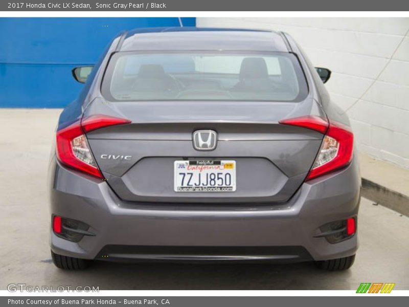 Sonic Gray Pearl / Black 2017 Honda Civic LX Sedan