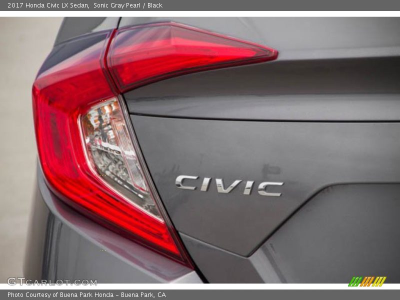 Sonic Gray Pearl / Black 2017 Honda Civic LX Sedan