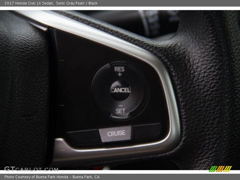 Sonic Gray Pearl / Black 2017 Honda Civic LX Sedan