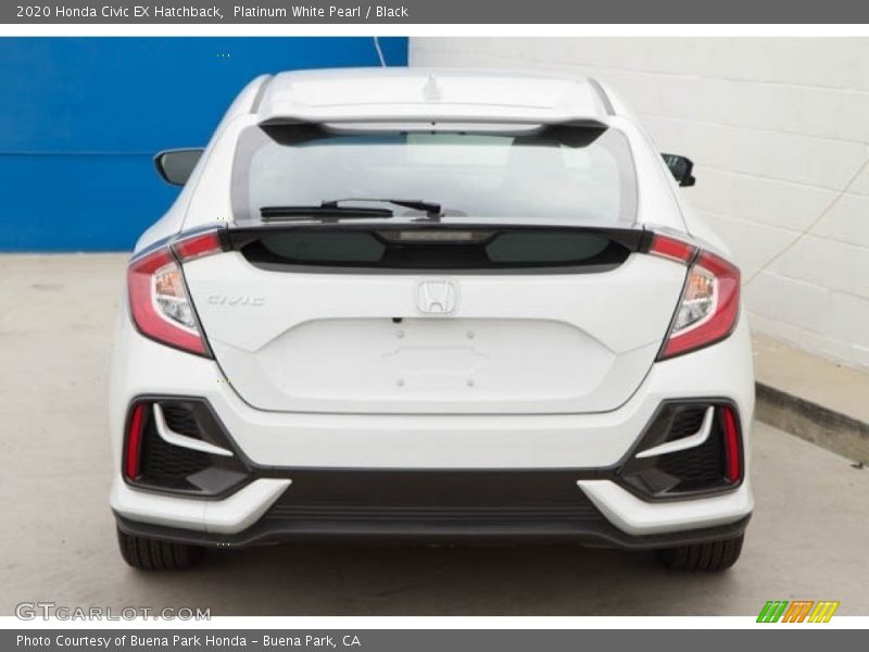 Platinum White Pearl / Black 2020 Honda Civic EX Hatchback