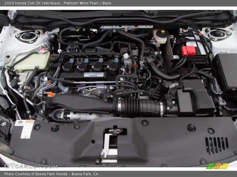 Platinum White Pearl / Black 2020 Honda Civic EX Hatchback