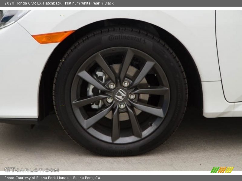 Platinum White Pearl / Black 2020 Honda Civic EX Hatchback