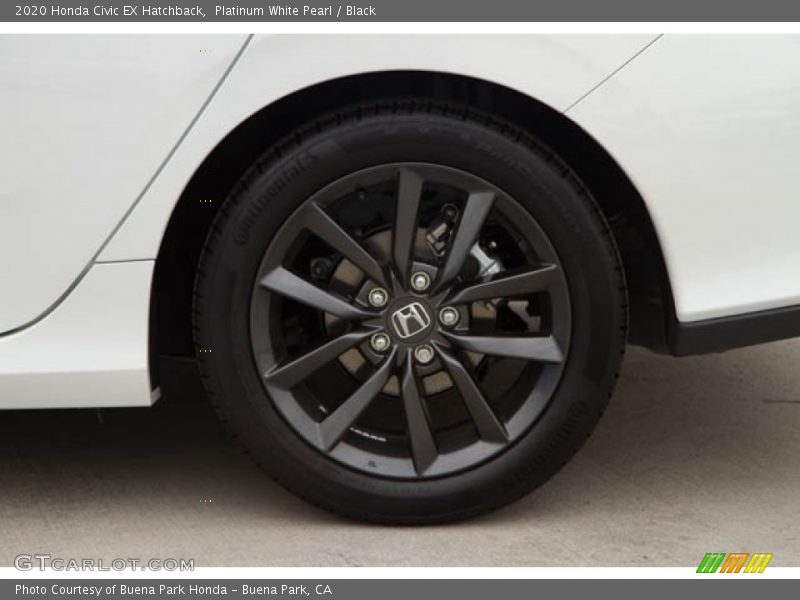 Platinum White Pearl / Black 2020 Honda Civic EX Hatchback