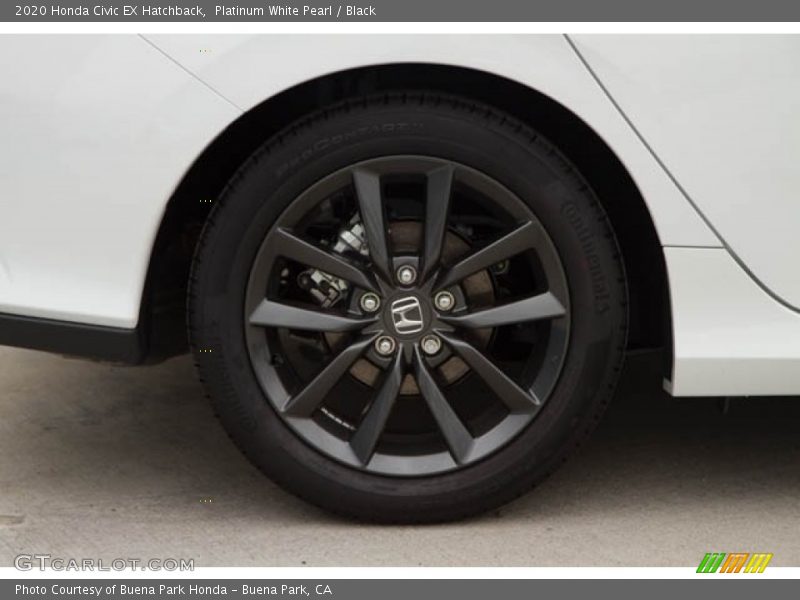 Platinum White Pearl / Black 2020 Honda Civic EX Hatchback