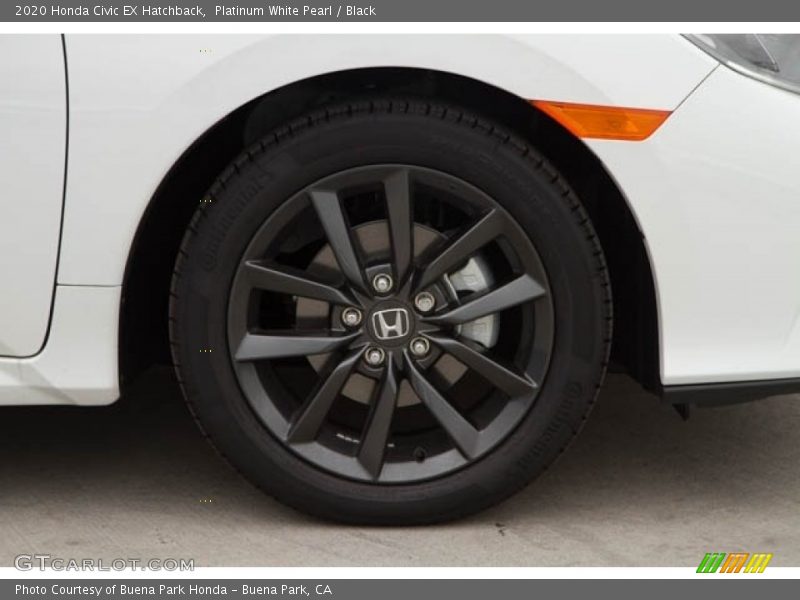 Platinum White Pearl / Black 2020 Honda Civic EX Hatchback