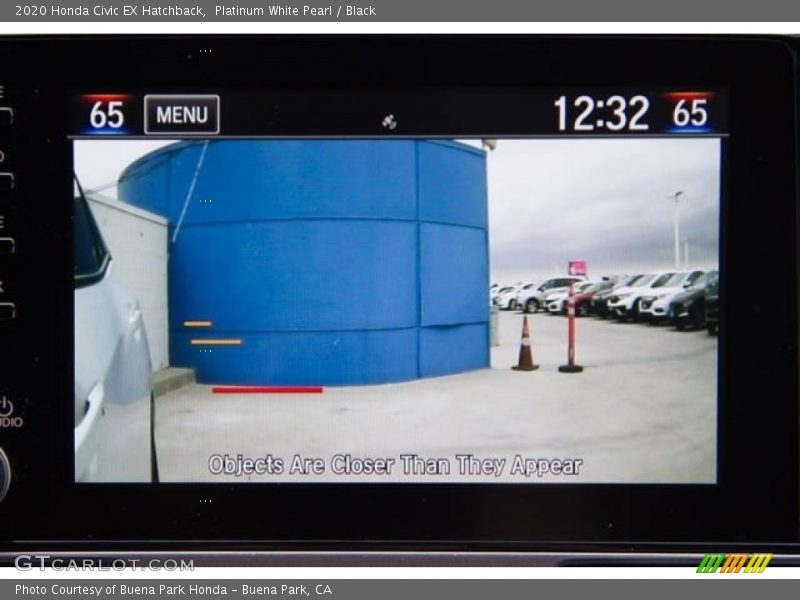 Platinum White Pearl / Black 2020 Honda Civic EX Hatchback