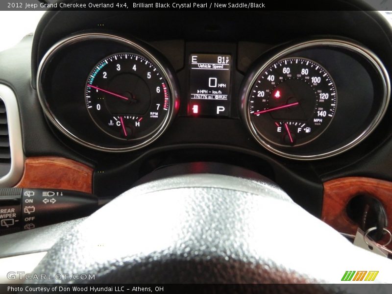 Brilliant Black Crystal Pearl / New Saddle/Black 2012 Jeep Grand Cherokee Overland 4x4
