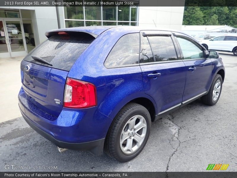 Deep Impact Blue Metallic / Medium Light Stone 2013 Ford Edge SEL AWD