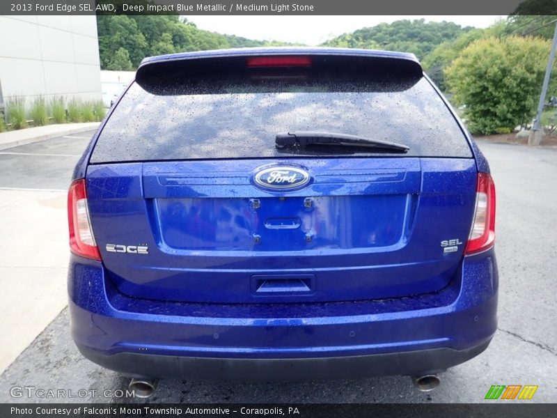 Deep Impact Blue Metallic / Medium Light Stone 2013 Ford Edge SEL AWD