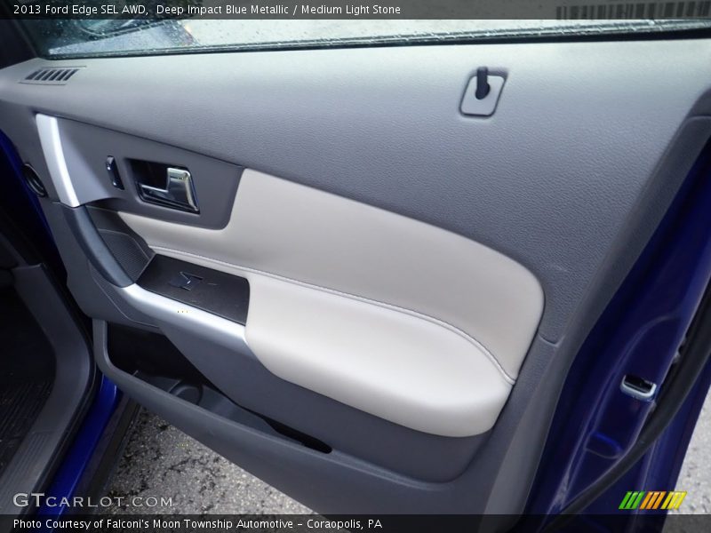 Deep Impact Blue Metallic / Medium Light Stone 2013 Ford Edge SEL AWD