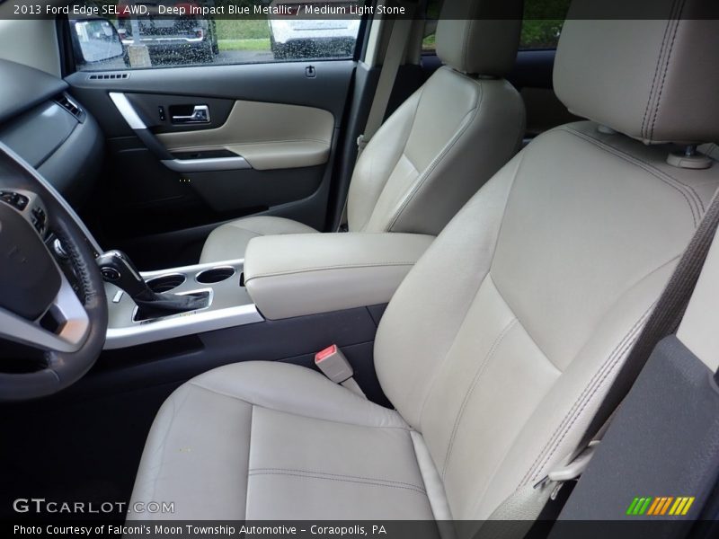 Deep Impact Blue Metallic / Medium Light Stone 2013 Ford Edge SEL AWD