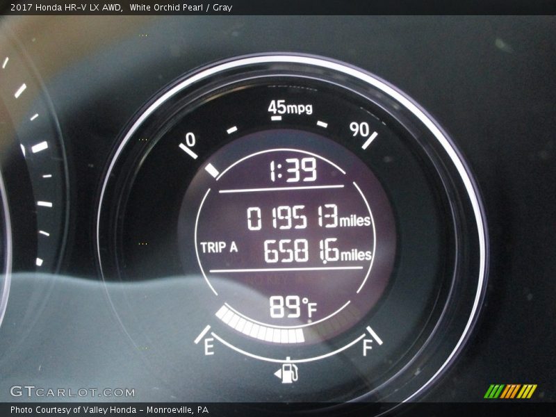 White Orchid Pearl / Gray 2017 Honda HR-V LX AWD